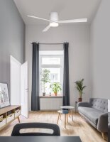 LED Deckenlampe mit Ventilator Ø 132 cm Weiß...