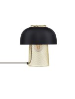 Tischlampe Retro in Schwarz Gold 28 cm E27 ROCCO Aluminium