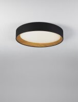 LED Deckenlampe rund Ø 45 cm Schwarz Natur dimmbar...