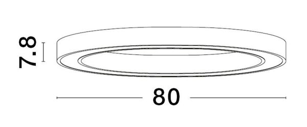 LED Deckenlampe Ring 80 cm lang in Bronze dimmbar warmweiß