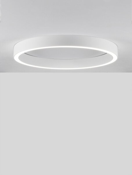 LED Deckenlampe Weiß 80 cm lang dimmbar Ring warmweiß flach