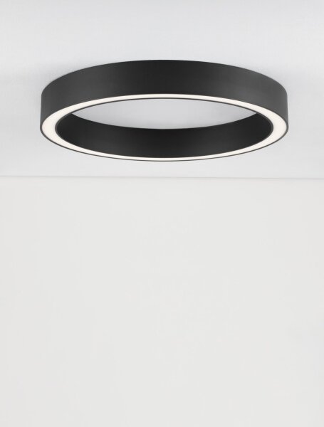 LED Deckenlampe 60 cm lang Schwarz dimmbar Ring warmweiß