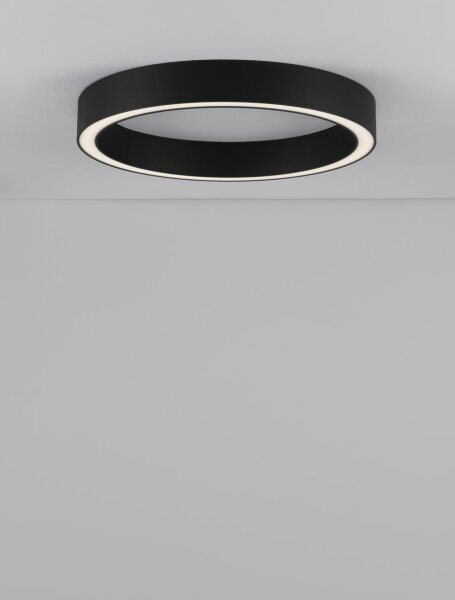 LED Deckenlampe 60 cm lang Schwarz dimmbar Ring warmweiß
