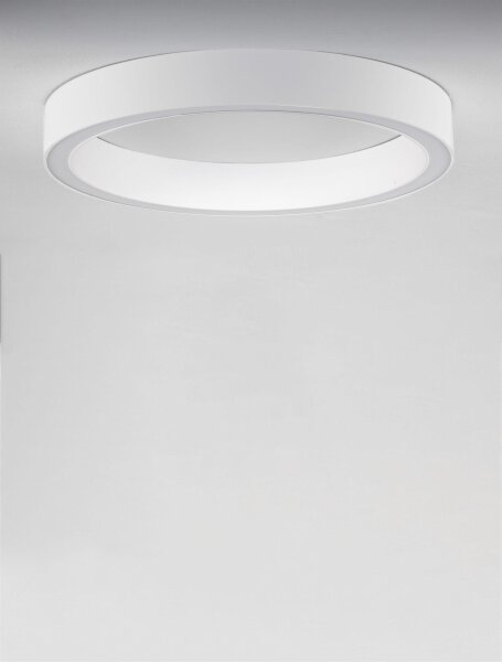 LED Deckenleuchte dimmbar Weiß 60 cm lang Ring warmweiß