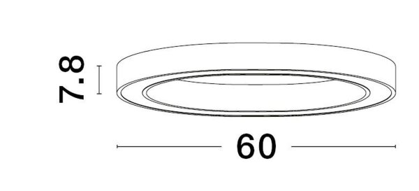 LED Deckenleuchte dimmbar Weiß 60 cm lang Ring warmweiß