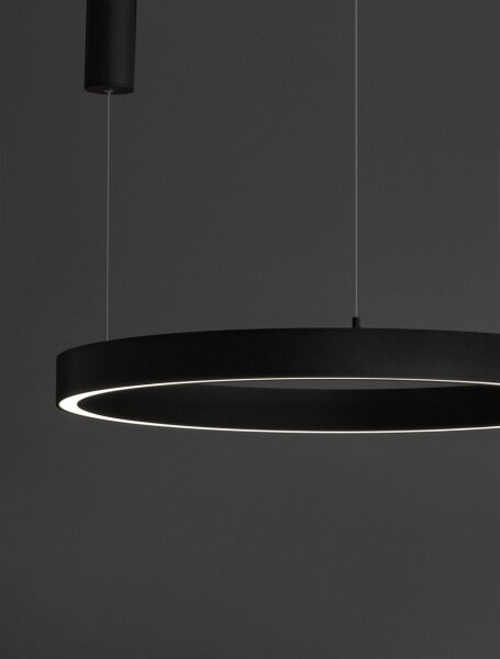 LED Hängeleuchte Schwarz Ø 80 cm dimmbar Ring warmweiß