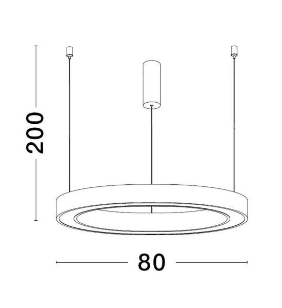 Runder LED Kronleuchter Ø 80 cm Weiß dimmbar Ring warmweiß