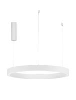 Runder LED Kronleuchter &Oslash; 80 cm Wei&szlig; dimmbar Ring warmwei&szlig;