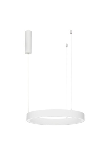 Moderner LED Kronleuchter Ø 60 cm dimmbar Weiß Ring warmweiß