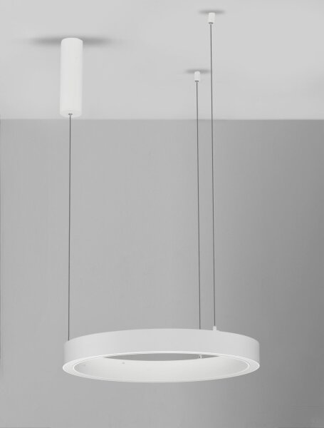 Moderner LED Kronleuchter Ø 60 cm dimmbar Weiß Ring warmweiß