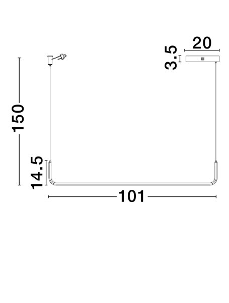 LED Pendelleuchte 101 cm lang Schwarz höhenverstellbar