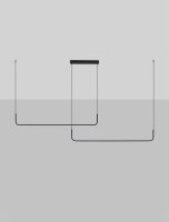 LED Pendelleuchte Schwarz 165 cm lang dimmbar 2 flammig