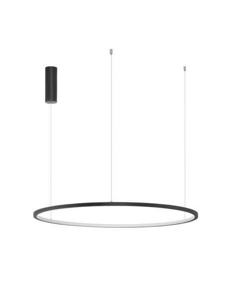 LED Pendelleuchte Schwarz Ø 80 cm dimmbar Ring warmweiß