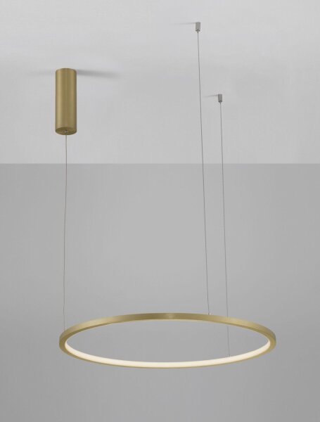 Runder LED Kronleuchter in Gold Ø 60 cm dimmbar Ring Modern