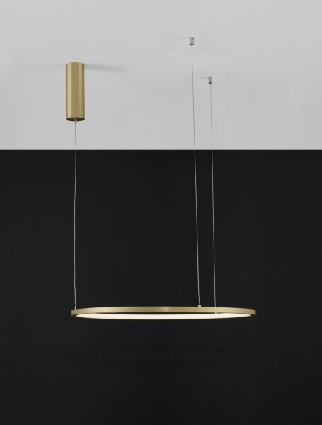 Runder LED Kronleuchter in Gold Ø 60 cm dimmbar Ring Modern