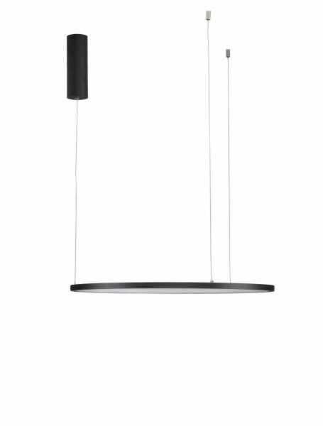 Runde LED Pendelleuchte Schwarz Ø 60 cm dimmbar Ring ROSCOE