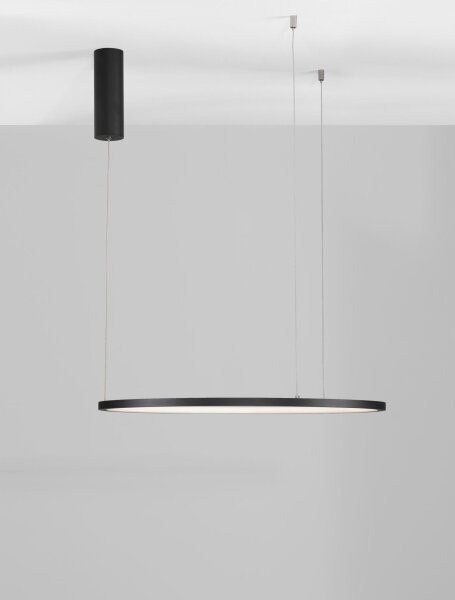 Runde LED Pendelleuchte Schwarz Ø 60 cm dimmbar Ring ROSCOE