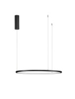 Runde LED Pendelleuchte Schwarz &Oslash; 60 cm dimmbar Ring ROSCOE
