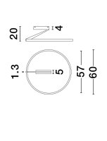 LED Deckenleuchte Ring Ø 60 cm Schwarz dimmbar Up...