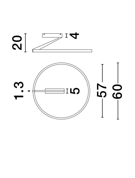 LED Deckenleuchte Braun Ring Ø 60 cm dimmbar Up Down CCT