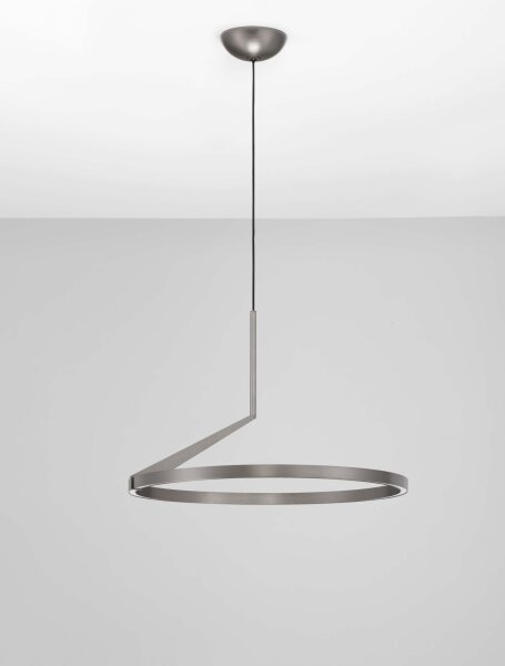 LED Pendelleuchte Ø 60 cm in Nickel dimmbar höhenverstellbar