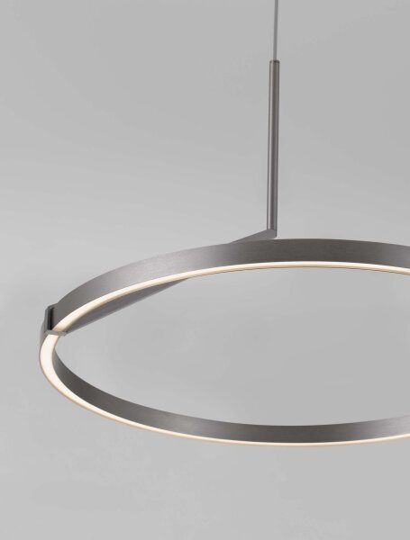 LED Pendelleuchte Ø 60 cm in Nickel dimmbar höhenverstellbar