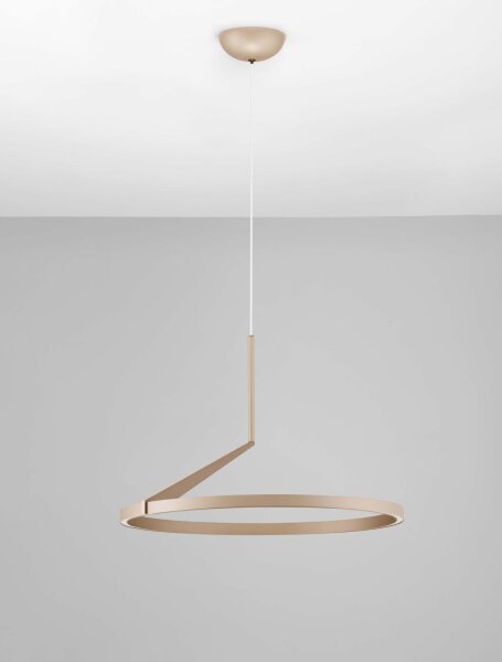 LED Hängelampe Ring Ø 60 cm Braun dimmbar höhenverstellbar