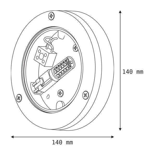 Lampe dextérieur ronde en cuivre en laiton G9 Ø14cm