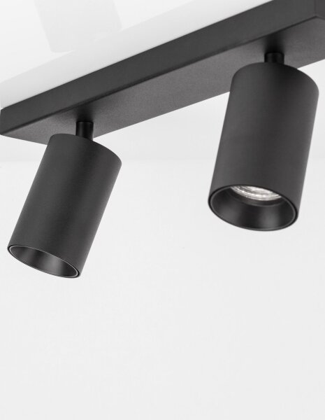 Deckenstrahler GU10 35 cm lang Schwarz schwenkbar 2 flammig