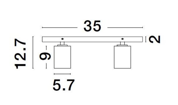 Deckenstrahler GU10 35 cm lang Schwarz schwenkbar 2 flammig