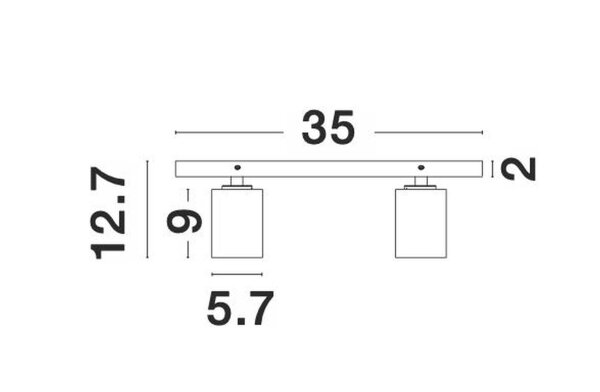 Deckenstrahler Weiß 55 cm lang GU10 schwenkbar 3 flammig