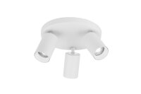 Deckenlampe Wei&szlig; &Oslash; 22 cm GU10 schwenkbar 3 flammig Aluminium