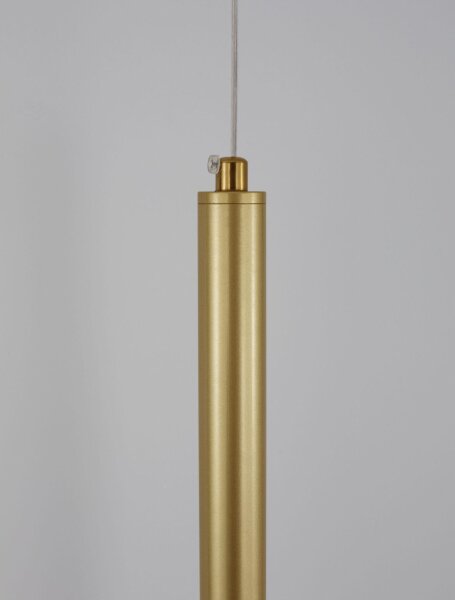 LED Hängeleuchte in Gold gebürstet Ø 2,5 cm höhenverstellbar