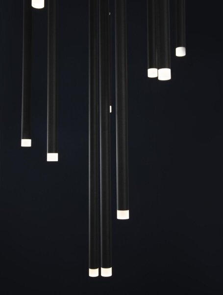LED Hängelampe 50 cm breit Schwarz dimmbar höhenverstellbar