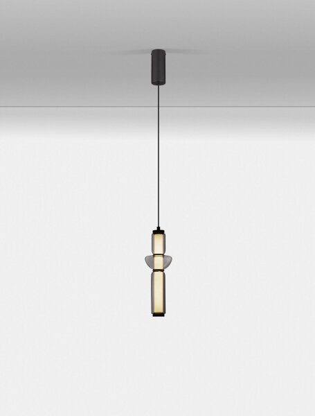LED Hängeleuchte Schwarz Ø 12 cm dimmbar höhenverstellbar