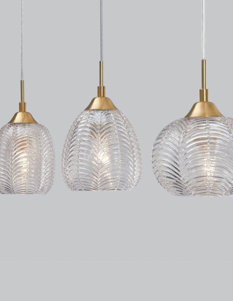 Hängelampe Vintage in Gold 76 cm lang E27 Klarglas Metall