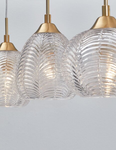 Hängelampe Vintage in Gold 76 cm lang E27 Klarglas Metall