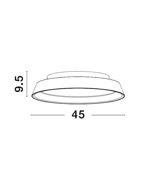 LED Deckenlampe rund Ø 45 cm Schwarz Braun dimmbar warmweiß