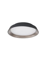 LED Deckenlampe rund &Oslash; 45 cm Schwarz Braun dimmbar warmwei&szlig;