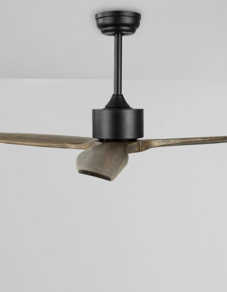 LED Deckenlampe mit Ventilator Schwarz Braun Ø 132 cm Modern