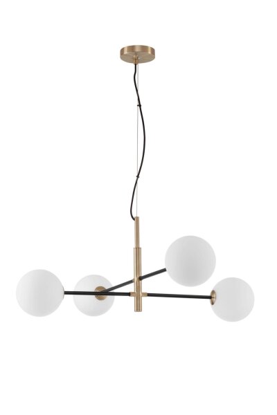 Pendelleuchte rund G9 103 x 85 cm in Gold Weiß Schwarz Kugel