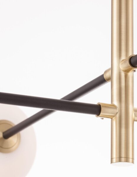 Pendelleuchte rund G9 103 x 85 cm in Gold Weiß Schwarz Kugel