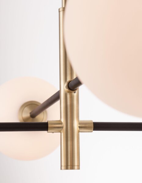 Pendelleuchte rund G9 103 x 85 cm in Gold Weiß Schwarz Kugel