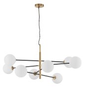 H&auml;ngeleuchte in Wei&szlig; Schwarz Gold 120 x 103 cm G9 Kugel