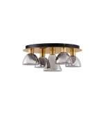 LED Deckenlampe rund &Oslash; 57 cm in Gold Schwarz...