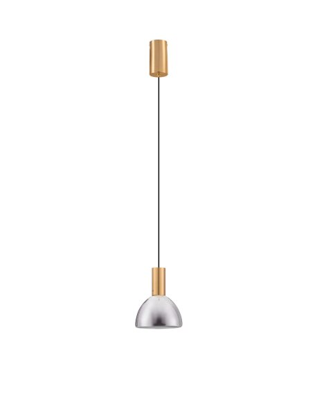 LED Hängeleuchte in Schwarz Gold Ø 17 cm höhenverstellbar