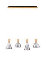 LED H&auml;ngelampe 87 cm lang in Gold Schwarz dimmbar...