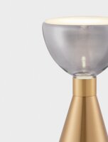 LED Tischleuchte in Schwarz Gold 32 cm Rauchglas SIDNEY