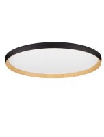 LED Deckenlampe rund &Oslash; 60 cm Schwarz dimmbar Holz SIMONE