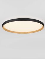 LED Deckenlampe rund Ø 60 cm Schwarz dimmbar Holz...
